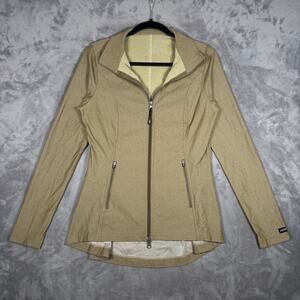 Kerrits Medium Equestrian Performance Stretch Full Zip Riding Jacket Tan